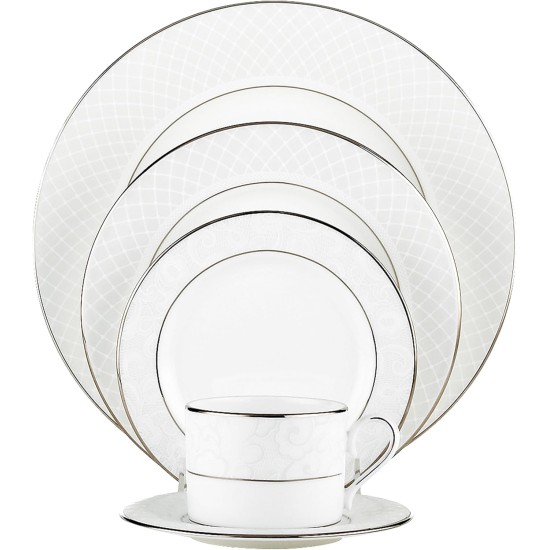  Venetian Lace 5 Piece Place Setting, White