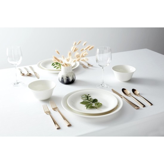  White Profile Porcelain 4-Piece Accent Plate Set, 4.05 LB