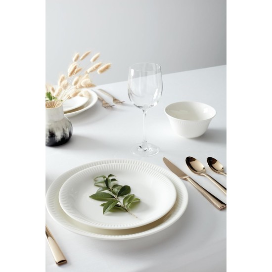  White Profile Porcelain 4-Piece Accent Plate Set, 4.05 LB