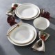  White Profile Porcelain 4-Piece Accent Plate Set, 4.05 LB