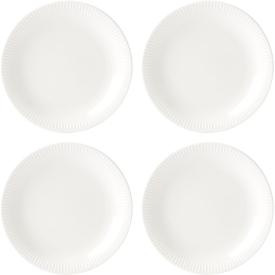  White Profile Porcelain 4-Piece Accent Plate Set, 4.05 LB