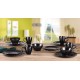  16 Piece Stoneware Scroll Dinnerware Set, Service for 4, Black