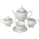  57-Piece Porcelain Dinnerware Set with Rain Drop Border, Service for 8, Gold