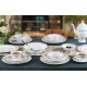  New Bone China 57 Piece Dinnerware Set, Service for 8, Gold