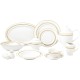  New Bone China 57 Piece Dinnerware Set, Service for 8, Gold