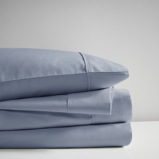  525 Thread Count Cotton Rich 4-Pc. Sheet Set, King Bedding, Blue