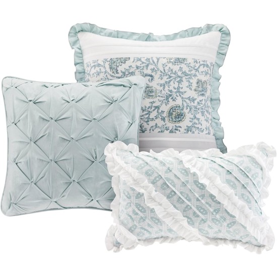  Dawn 9-Pc.Comforter Set, Queen Bedding, Blue