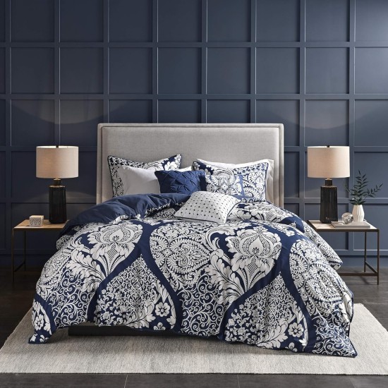  Vienna 6-Pc. Duvet Cover Set, Full/Queen Bedding, Indigo