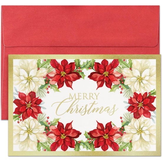  Holiday Collection Petite Cards 16 Cards/Envelopes, Floral Tradition, 4″ x 6″ (955900)