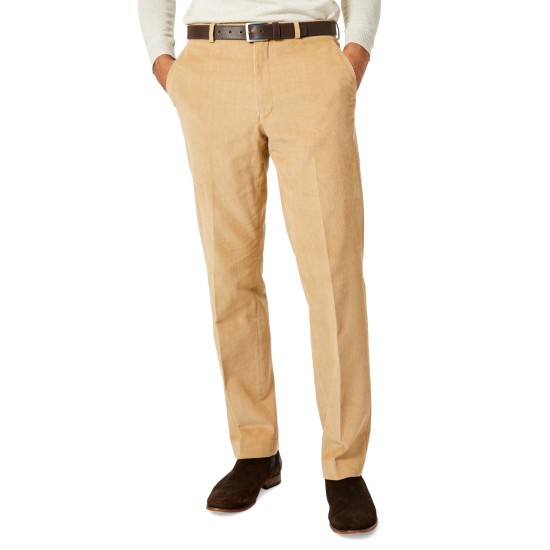  Men’s Modern-Fit Corduroy Pants, Camel, 36×34