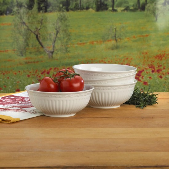  DD900-410 Italian Countryside Fruit Bowl, 5-1/4-Inch, Set of 4, White