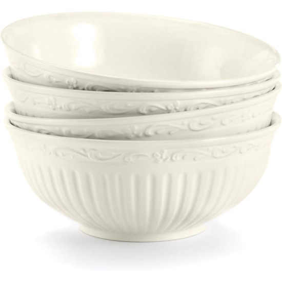  DD900-410 Italian Countryside Fruit Bowl, 5-1/4-Inch, Set of 4, White