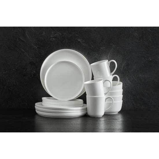  Samantha 16 Piece Dinnerware Set, Service for 4, White