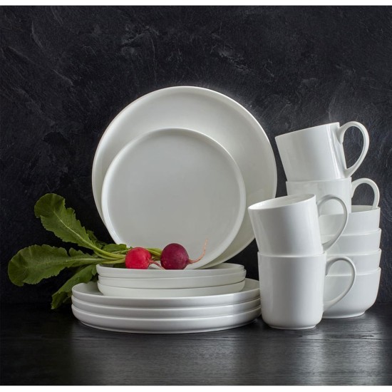  Samantha 16 Piece Dinnerware Set, Service for 4, White