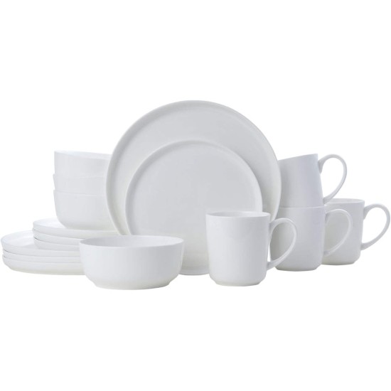  Samantha 16 Piece Dinnerware Set, Service for 4, White