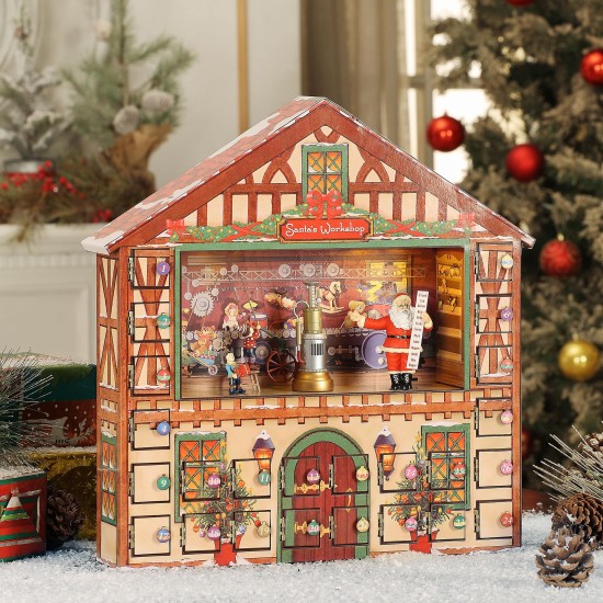 Mr Christmas Animated Santa’s Workshop Advent Calendar, Multi