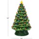  Nostalgic Ceramic Christmas Tree with LED Lights Indoor Decoration, 18 Inches, Green