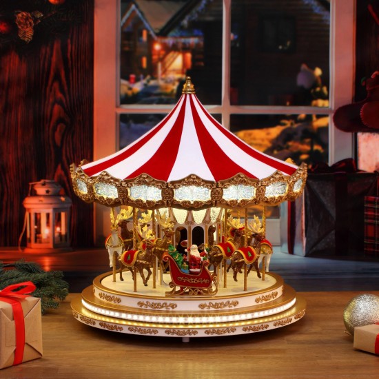  Regal 17″ Carousel Table Decor, Red (B086WR1HFT)