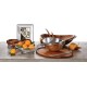  Braid 20″ 3 piece Wood Salad Bowl with Servers, Brown