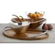  Braid 20″ 3 piece Wood Salad Bowl with Servers, Brown