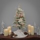  3′ Feel Real Frosted Colonial Pencil Slim Hinged Tree with Poinsettias, Berries 50 Clear Lights – Green