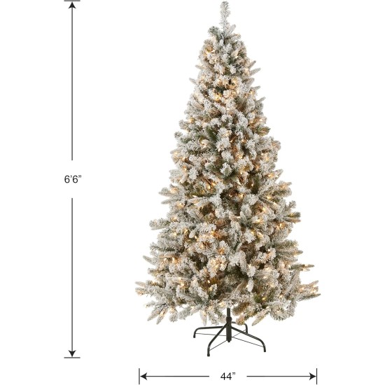  6.5 ft. Snowy Mixed Pine Tree with Clear Lights, Green