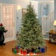  7.5′ “Feel Real” Frasier Grande Hinged Tree with 1000 Clear Lights, Green