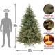  7.5′ “Feel Real” Frasier Grande Hinged Tree with 1000 Clear Lights, Green