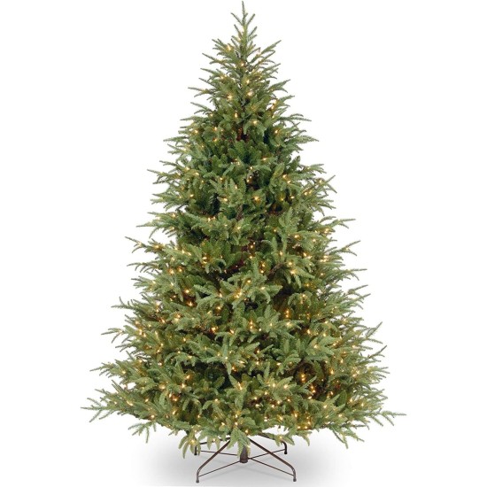  7.5′ “Feel Real” Frasier Grande Hinged Tree with 1000 Clear Lights, Green