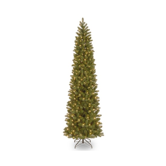  9-ft. Pre-Lit Downswept Douglas Fir Pencil Slim Artificial Christmas Tree, Green