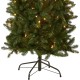  Artificial Pre-Lit Slim Christmas Tree, Green, Kingswood Fir, White Lights, Includes Stand, 6.5 Feet