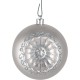  First Traditions Christmas Tree Ornaments, Metallic Silver with Swirls, Set of 6