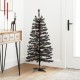  Pre-Lit Artificial Christmas Tree, Black Tinsel, White Lights, Includes Stand, 4 feet