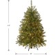  Pre-Lit Artificial Mini Christmas Tree, Green, Dunhill Fir, White Lights, Includes Stand, 4 Feet