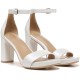 Womens Joy Ankle Strap Heeled Dress Sandal,White,7.5 Wide