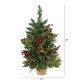  2ft. Pine, Pinecone and Berries Artificial Christmas Tree with 35 LED Lights and 86 Bendable Branches