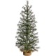  3ft. Artificial Christmas Tree with 50 Clear LED Lights Set in a Burlap Base