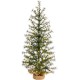  3ft. Artificial Christmas Tree with 50 Clear LED Lights Set in a Burlap Base