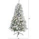  5ft. Flocked Rock Springs Spruce Artificial Christmas Tree with 150 Clear LED Lights, Green