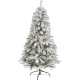  5ft. Flocked Rock Springs Spruce Artificial Christmas Tree with 150 Clear LED Lights, Green