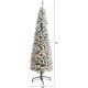  6ft. Flocked Pencil Artificial Christmas Tree with 300 Clear Lights and 438 Bendable Branches