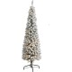  6ft. Flocked Pencil Artificial Christmas Tree with 300 Clear Lights and 438 Bendable Branches