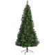  7ft. Flat Back Montreal Mountain Pine Artificial Christmas Tree with Pinecones, Berries and 210 Warm White LED Lights and 527 Bendable Branches, Green