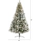  8ft. Flocked Oregon Pine Artificial Christmas Tree with 500 Clear Lights and 1172 Bendable Branches, Green