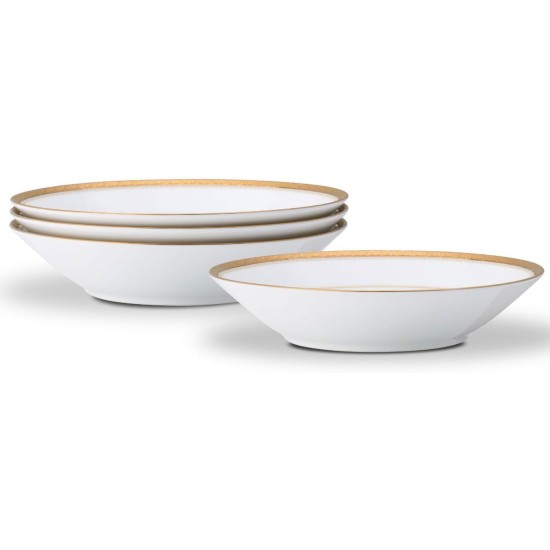  Charlotta Gold Bowl, Fruit, 5 1/2″, 4 oz., Set of 4 in White