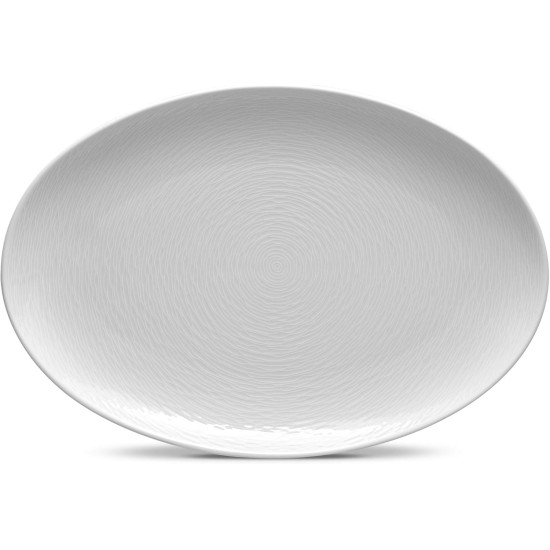  WoW Swirl Platter, Oval, 16″ in White