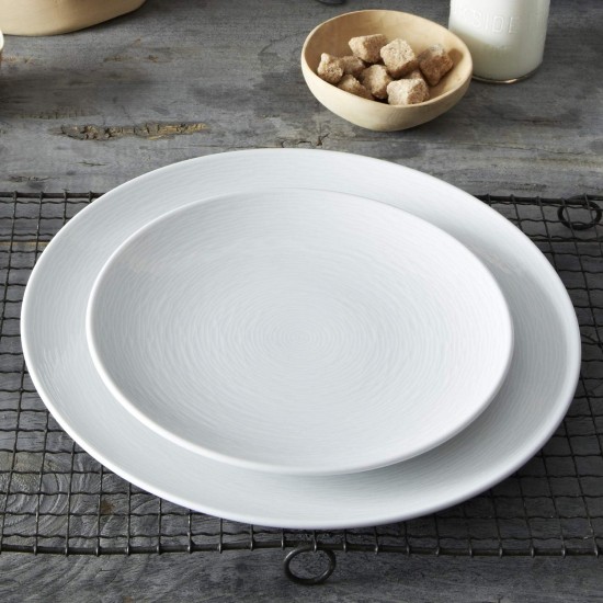  WoW Swirl Platter, Oval, 16″ in White