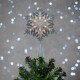  10″ Lighted White Snowflake Christmas Tree Topper – Clear Lights