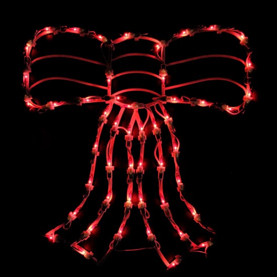  14″ Lighted Red Bow Christmas Window Silhouette Decoration