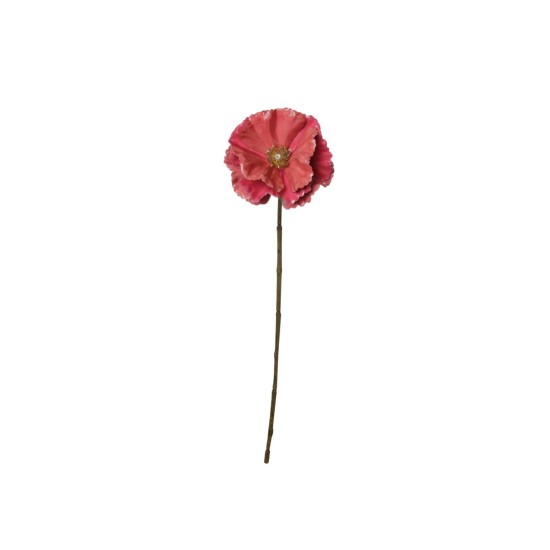  18″ Pink and Brown Poppy Flower Artificial Christmas Stem